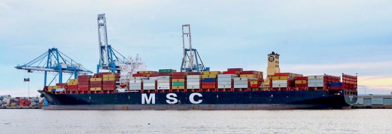 The ultra-large container vessel MSC Gayane, under the control of the federal Customs and Border Protection agency, laid alongside the wharf at Packer Marine Terminal earlier this week. The vessel has since been officially seized by CBP and ordered to lie at anchor in the Delaware Bay anchorage about eight miles north of Lewes. She lies there now, clearly visible almost directly north of Lewes Beach, swinging back and forth like a weather vane indicating ebbing and flooding tides. It will be interesting to see how long she sits there as international maritime law wrangles with international maritime shipping. MSC stands for Mediterranean Shipping Company, which is headquartered in Geneva, Switzerland. CUSTOMS AND BORDER PROTECTION PHOTOS
